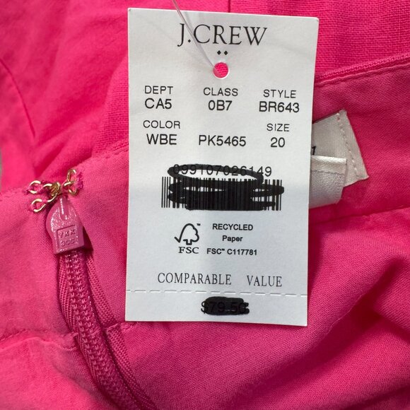 J. Crew NWT Linen Blend Pink Button Front Skirt O14 - Picture 5 of 5